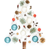 Weihnachtsbaum mit Ornamenten