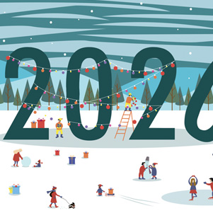 Frohes neues Jahr 2020 - Landschaft