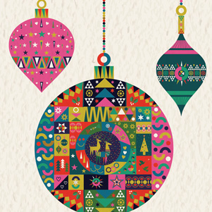 Retro-Christbaumkugeln 