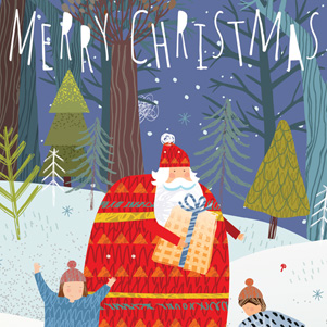 Weihnachtsmann, Kinder und Winter