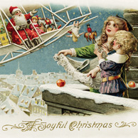 Weihnachtsmann im Flugzeug